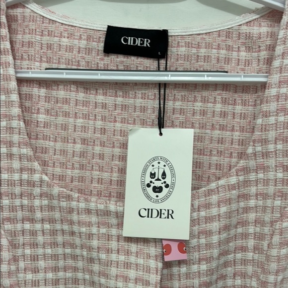 Cider Pink Tweed Square Neck Dress - Picture 2 of 5